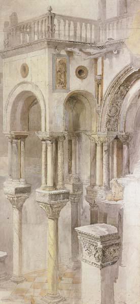 John Ruskin,HRWS The South Side of the Basilica fo St Mark's,Venice,Seen from the Loggia of the Doge's Palace (mk46)